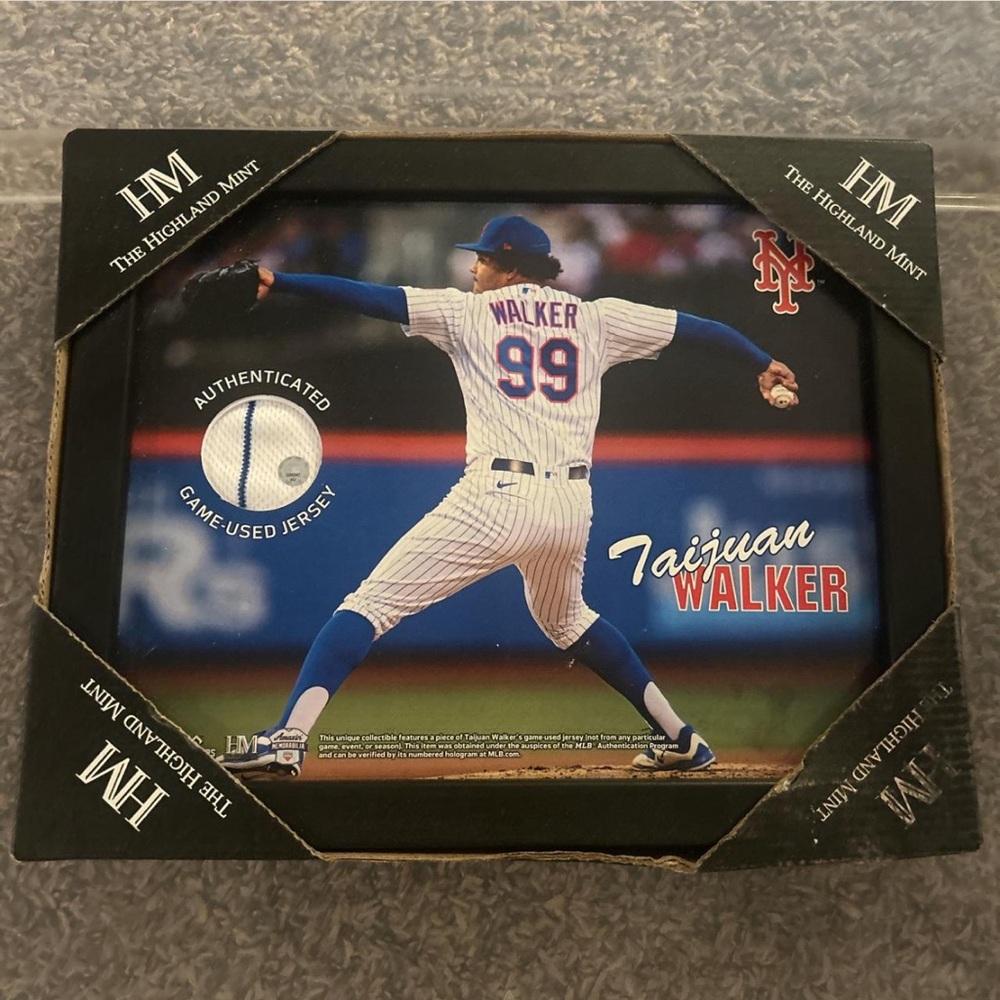Taijuan Walker Framed Game-Used Jersey Display New York Mets